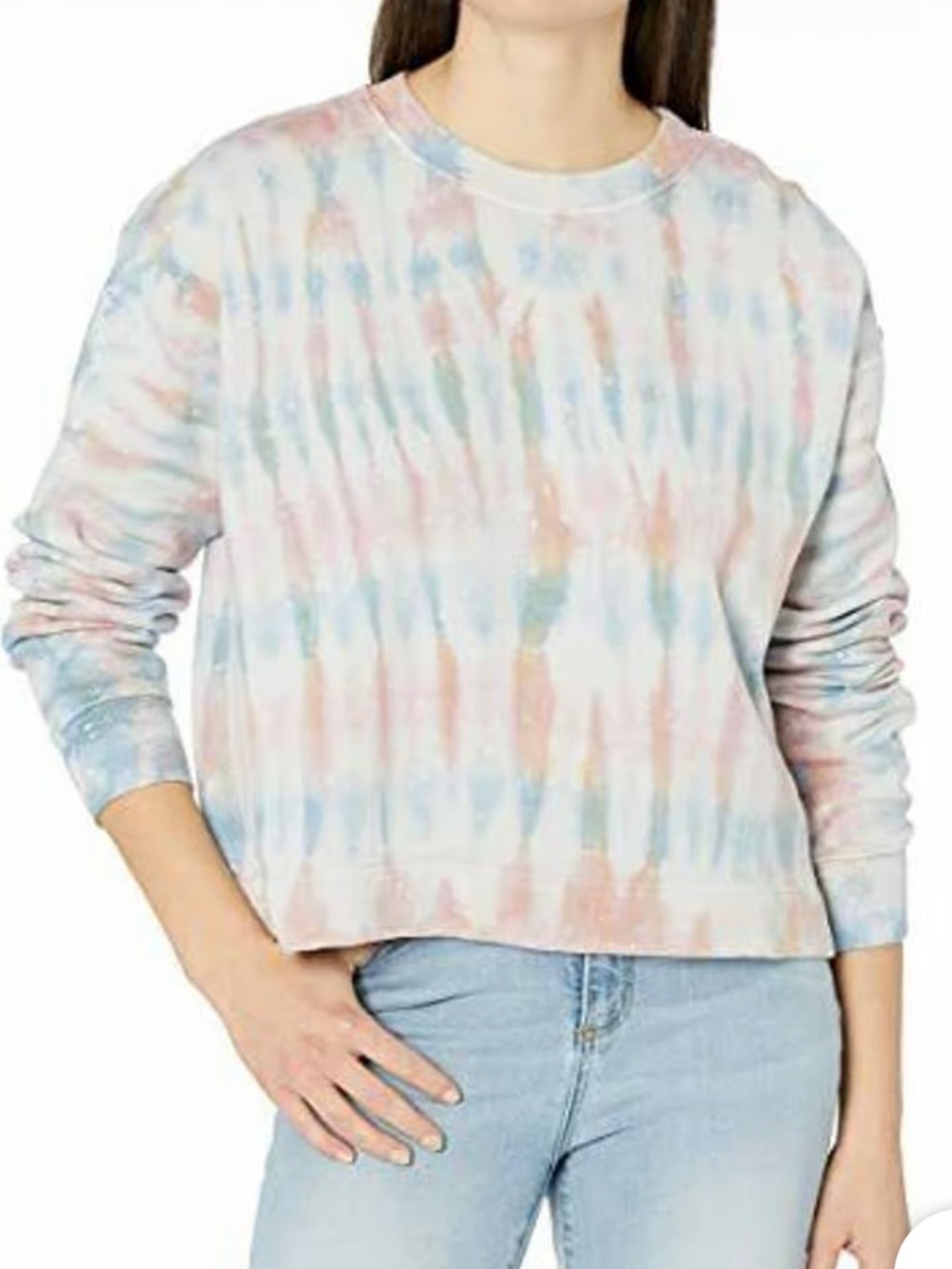 Velvet by Graham & Spencer Pastel Tie-Dye Sweatshirt - Pink & Blue